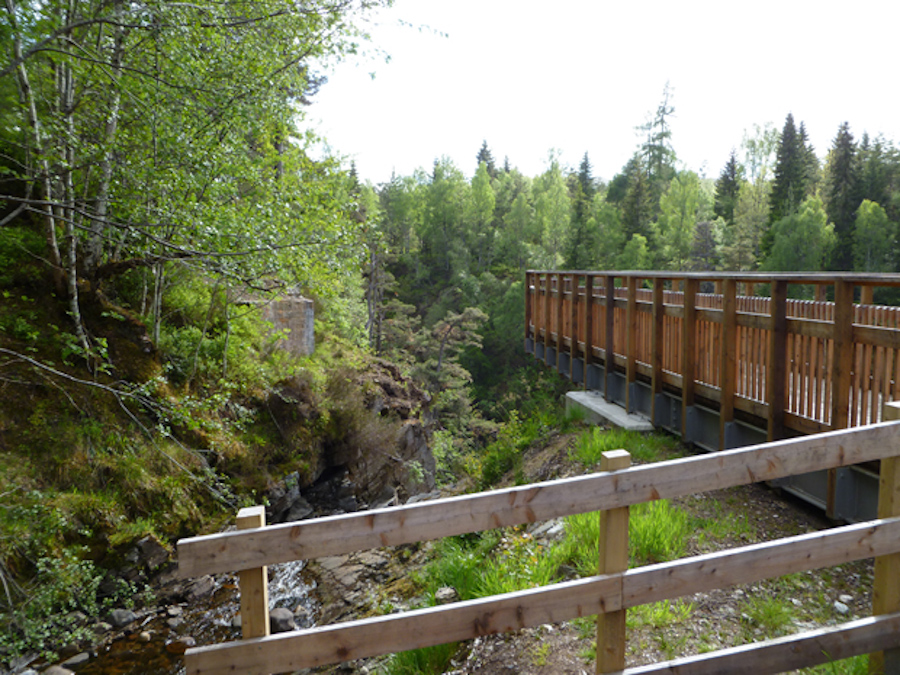 Plodda Falls, Footbridge